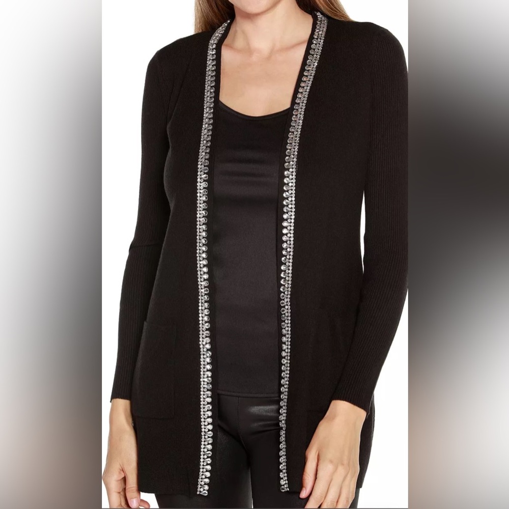 Belldini rhinestone trim cardigan